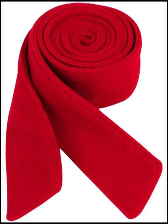 Woolen Double-Sided Wide Belt with Bow Tie Closure
